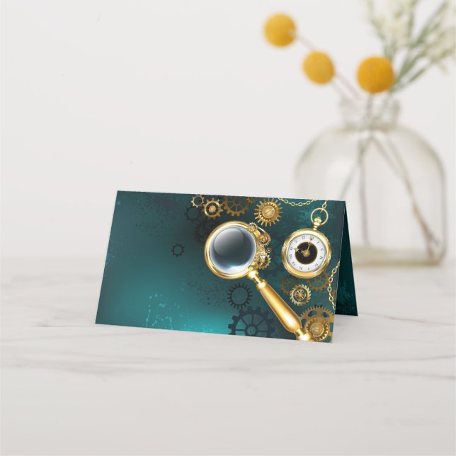 Magnifier in Steampunk Style Treuekarte (Vorderseite)