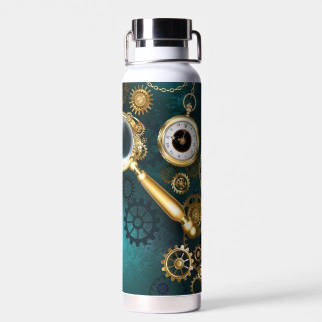 Magnifier in Steampunk Style Trinkflasche (Rückseite)