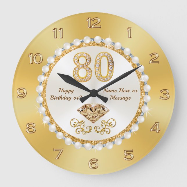 Magnifique, 80e horloge d'anniversaire, 80e cadeau (Recto)