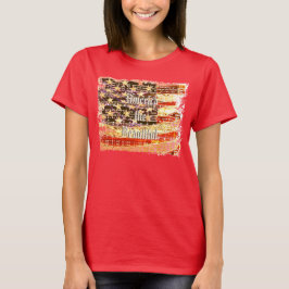 Magnifique Amérique, T-Shirt Rouge pour Femmes Pat