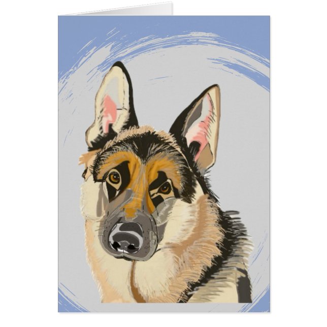 Magnifique berger allemand, dessin de chien alsaci (Devant)