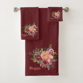 Magnifique Bouquet Floral Rustique Rouge Bourgogne