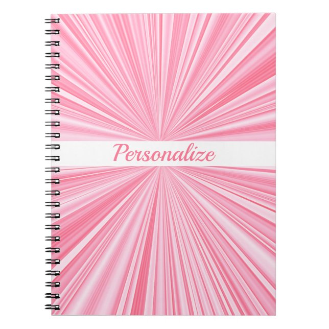 Magnifique cahier personnalisable abstrait rose (Devant)