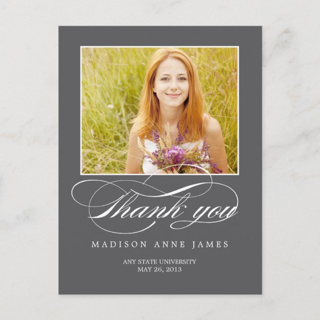 Magnifique Carte de remerciements de graduation de (Devant)