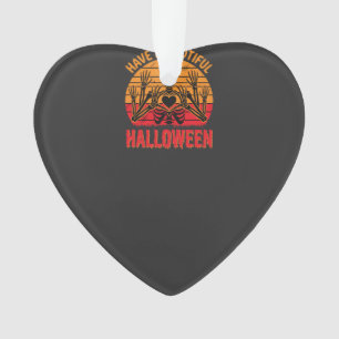 Magnifique cœur de squelette d'Halloween Rétro Cou