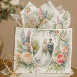 Magnifique décoration florale de mariage avec sac