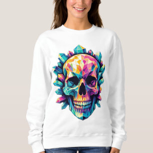 Magnifique et coloré Cristal Sweatshirt crâne