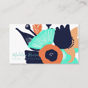 Magnifique Floral Moderne Designer Carte de visite