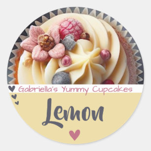 Magnifique gâteau de cupcake jaune Étiquette de cu
