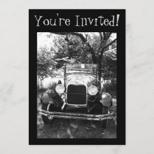 Magnifique Invitation photo de voiture ancienne
