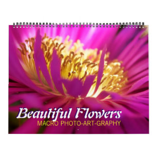 Magnifique Macro Fleurs 12 mois calendrier mural