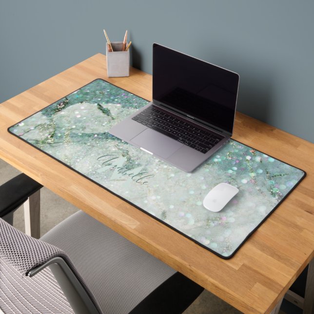 Magnifique marbre vert et Parties scintillant Mono (Bureau 2)