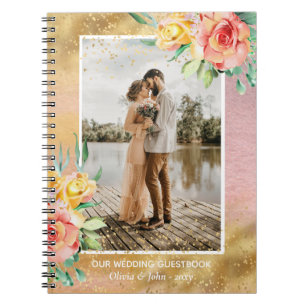 Magnifique Mariage photo rose Fleur Livre d'or