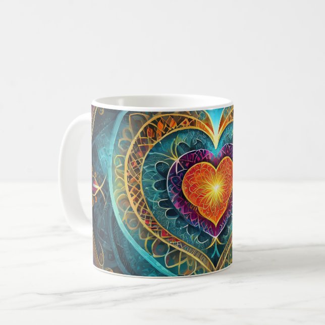 Magnifique motif cardiaque infusé Mug .3 (Devant gauche)