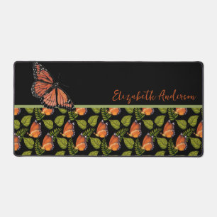 Magnifique motif de papillon orange avec nom