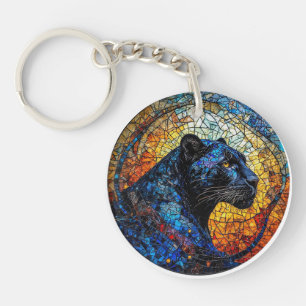Magnifique œuvre d'art en verre teinté de panthère