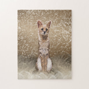 Magnifique Puzzle de chats servaux africains sauva