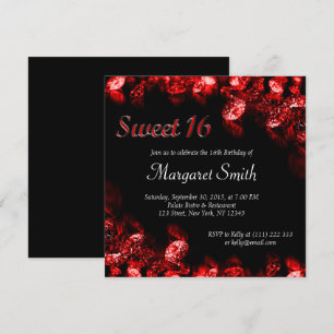 Magnifique Red Diamond Sweet 16 Invitations