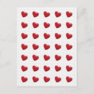 Magnifique Red Hearts Grey Pop Art Love Carte post