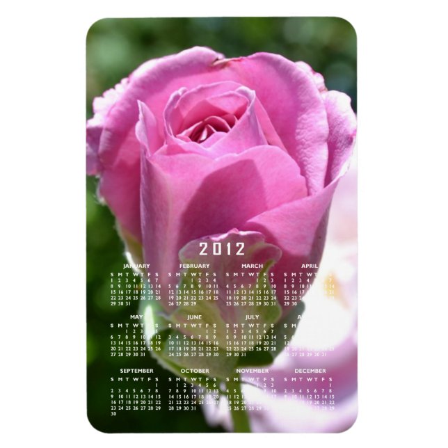 Magnifique Rose Bud Calendrier Magnet (Vertical)
