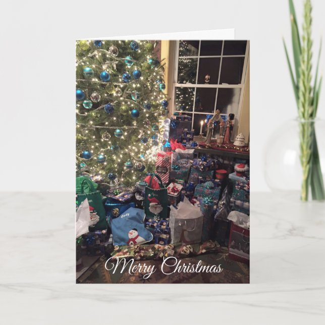 Magnifique sapin de Noël et carte décorative (Devant)