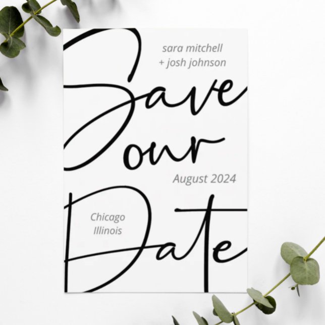 Magnifique Save the Date écriture gras Minimal  (Créateur téléchargé)