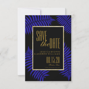 Magnifique Save The Date Feuille de Fougère Bleue