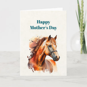 Magnifique Sorrel Horse Portrait Carte de fête des
