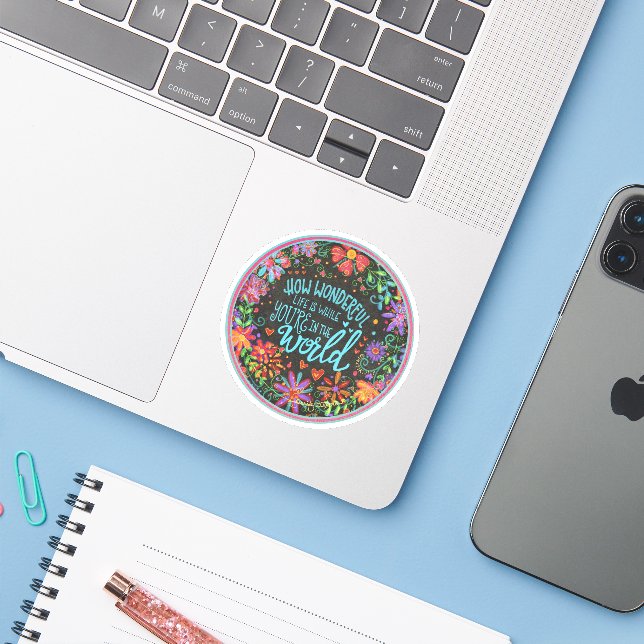 Magnifique Sticker Inspirivity Encouragement de la (Ordinateur portable avec iPhone)