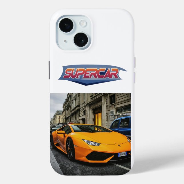 Magnifique Supercar iPhone 15 Coque Design. (Verso)