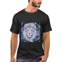 Magnifique T-Shirt Lion Galactique Aquarelle