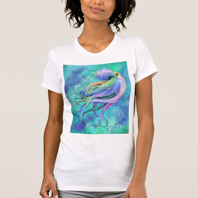 Magnifique T-shirt octopus couleur (Devant)