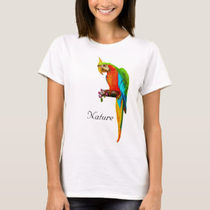 Magnifique T-Shirt Oiseau Ara Multicolore