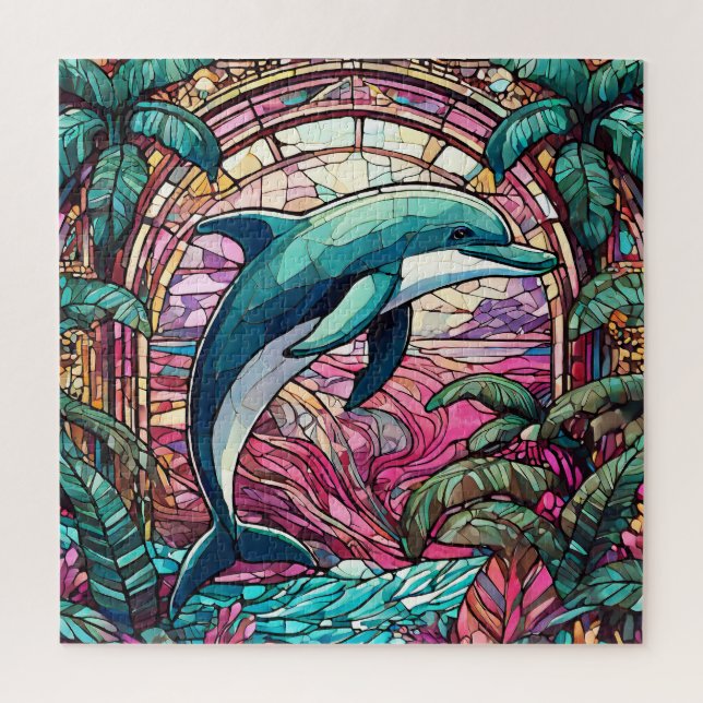 Magnifique Tropical vitrail art puzzle (Vertical)