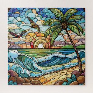 Magnifique Tropical vitrail art puzzle