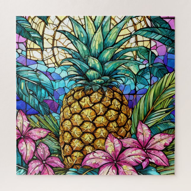 Magnifique Tropical vitrail art puzzle (Vertical)