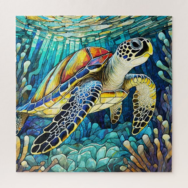 Magnifique Tropical vitrail art puzzle (Vertical)