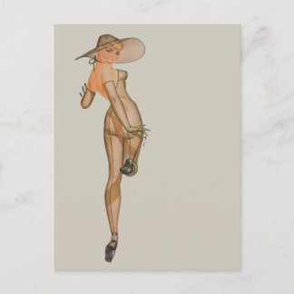Magnifique Vintage Pin Up fille Carte postale