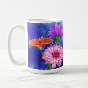 Magnifiques Gerberas Trois Couleurs Peinture Tasse