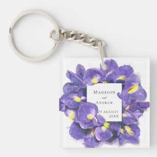 Magnifiques Iris Violets Aquarelle Florale Merci