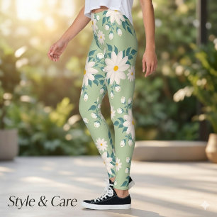 Magnifiques leggings floraux aux motifs de marguer