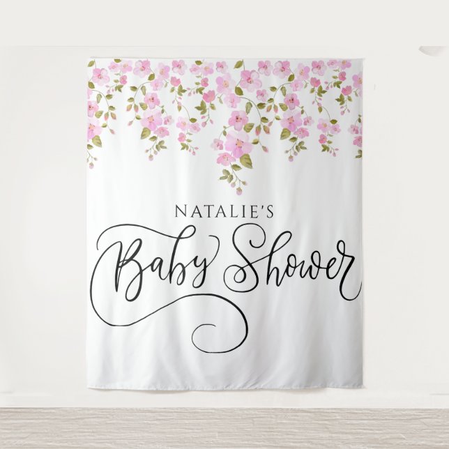 Magnolia Babydusche Hintergrund Wandteppich (Vorderseite)