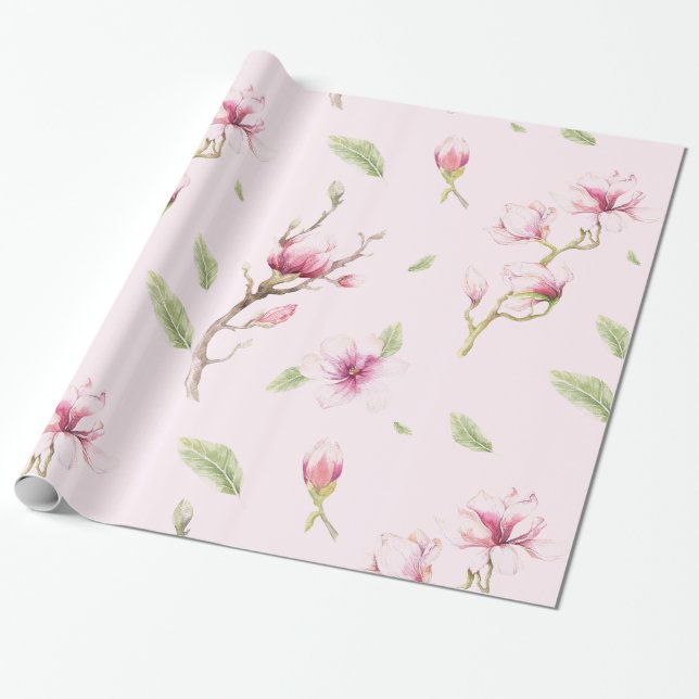 Magnolia Baummuster Geschenkpapier (Ungerollt)