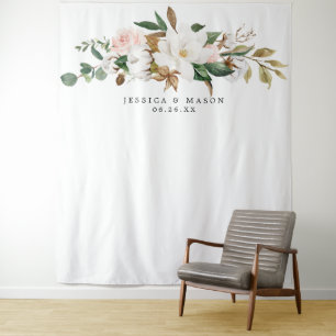 Magnolia-Baumwollhintergrund Foto Booth Wandteppich
