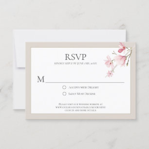 Magnolia Bloms Pink und Mocha RSVP Cards Karte