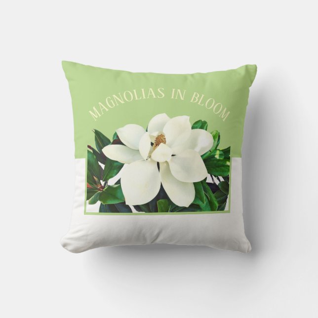 Magnolia Bloom | 16"x16" Reversible Throw Kissen (Vorderseite)