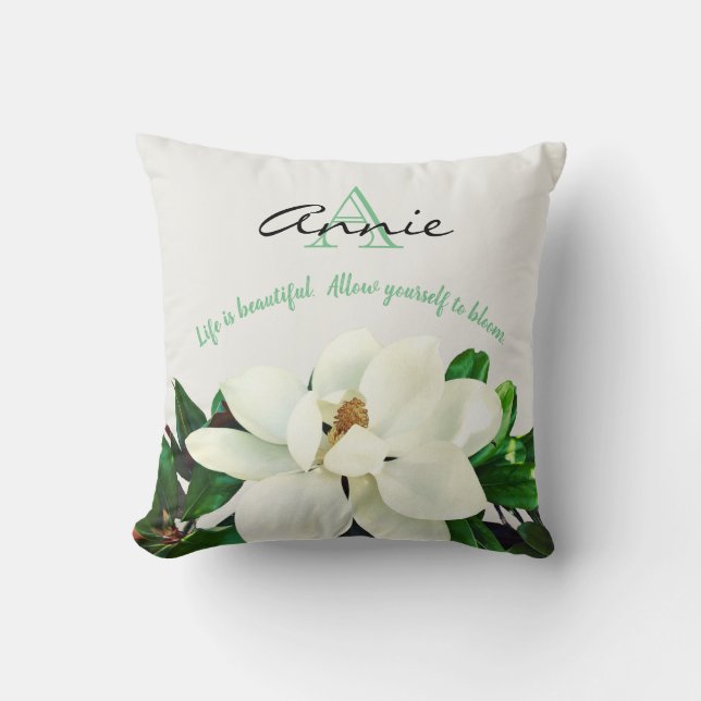 Magnolia Bloom | Das Leben ist wunderschön Persona Kissen (Vorderseite)
