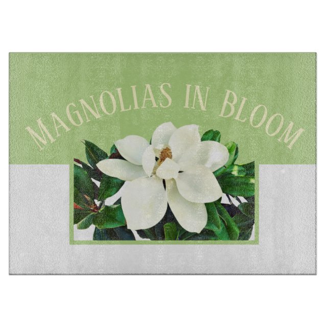 Magnolia Bloom | Green Cutting Board Schneidebrett (Vorderseite)