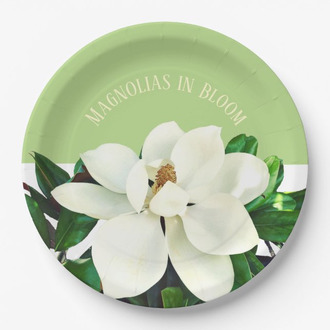 Magnolia Bloom Papierplatte Pappteller (Vorderseite)