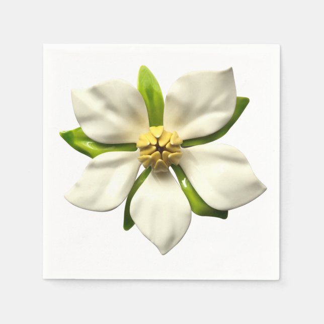 Magnolia Blossom Blume Hochzeit Serviette (Vorderseite)